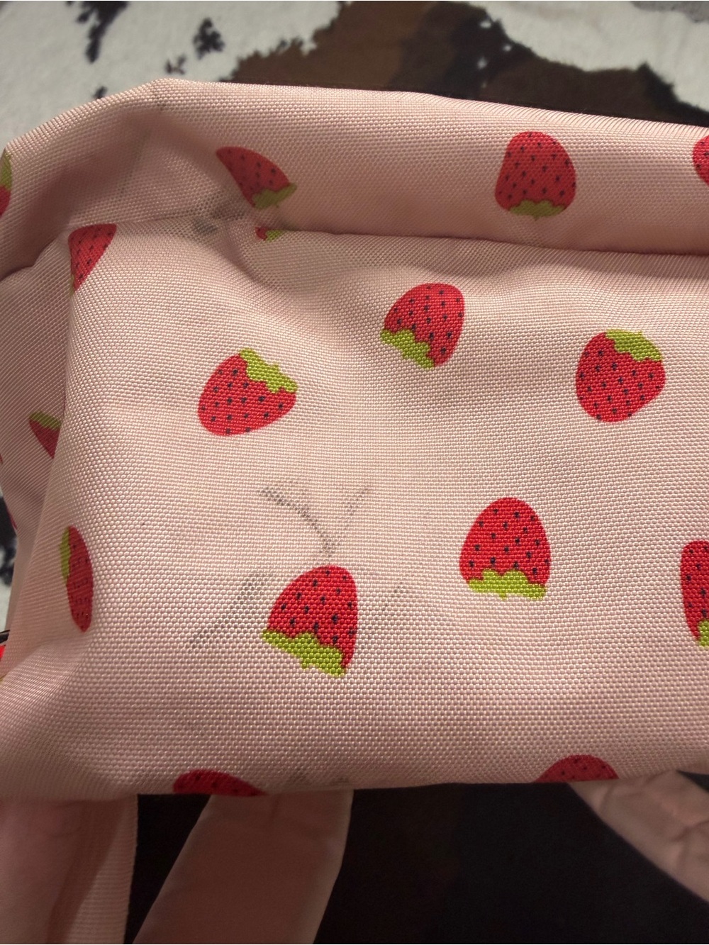 JanSport Pink Strawberry Print Backpack School Bag Cute - Picture 6 of 14